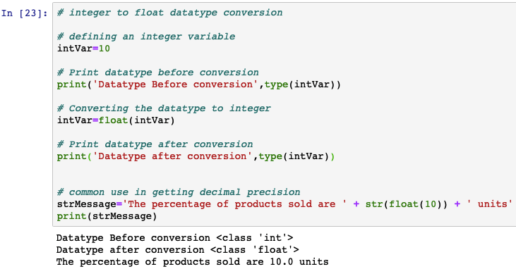 Integer to Float datatype conversion in Python